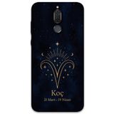 Gramaphone Huawei Mate 10 Lite ile Uyumlu Koç Burcu Desenli Telefon Kılıfı + Ekran Koruyucu - 5768
