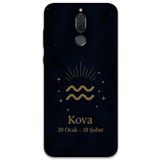 Gramaphone Huawei Mate 10 Lite ile Uyumlu Kova Burcu Desenli Telefon Kılıfı + Ekran Koruyucu - 5778