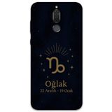 Gramaphone Huawei Mate 10 Lite ile Uyumlu Oğlak Burcu Desenli Telefon Kılıfı + Ekran Koruyucu - 5777