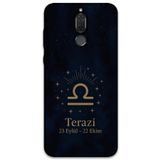 Gramaphone Huawei Mate 10 Lite ile Uyumlu Terazi Burcu Desenli Telefon Kılıfı + Ekran Koruyucu - 5774