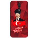 Gramaphone Huawei Mate 10 Lite Uyumlu Atatürk Desenli Telefon Kılıfı + Ekran Koruyucu - 5851