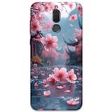 Gramaphone Huawei Mate 10 Lite Uyumlu Çiçek Desenli Telefon Kılıfı + Ekran Koruyucu - 5794