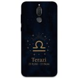 Gramaphone Huawei Mate 10 Lite Uyumlu Terazi Burcu Desenli Telefon Kılıfı + Ekran Koruyucu - 5774