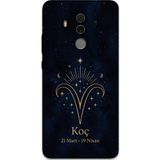 Gramaphone Huawei Mate 10 Pro Uyumlu Koç Burcu Desenli Telefon Kılıfı + Ekran Koruyucu - 5768