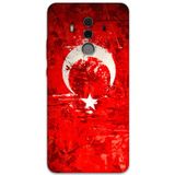 Gramaphone Huawei Mate 10 Pro Uyumlu Türk Bayrağı Desenli Telefon Kılıfı + Ekran Koruyucu - 5847
