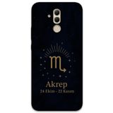 Gramaphone Huawei Mate 20 Lite ile Uyumlu Akrep Burcu Desenli Telefon Kılıfı + Ekran Koruyucu - 5775