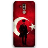 Gramaphone Huawei Mate 20 Lite ile Uyumlu Atatürk Desenli Telefon Kılıfı + Ekran Koruyucu - 5849