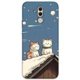 Gramaphone Huawei Mate 20 Lite ile Uyumlu Kedi Desenli Telefon Kılıfı + Ekran Koruyucu - 5780