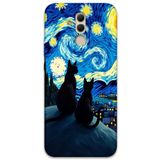 Gramaphone Huawei Mate 20 Lite ile Uyumlu Kedi Desenli Telefon Kılıfı + Ekran Koruyucu - 5782