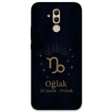 Gramaphone Huawei Mate 20 Lite ile Uyumlu Oğlak Burcu Desenli Telefon Kılıfı + Ekran Koruyucu - 5777