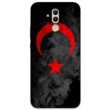 Gramaphone Huawei Mate 20 Lite ile Uyumlu Türk Bayrağı Desenli Telefon Kılıfı + Ekran Koruyucu - 5852