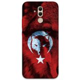 Gramaphone Huawei Mate 20 Lite ile Uyumlu Türk Bayrağı Desenli Telefon Kılıfı + Ekran Koruyucu - 5856