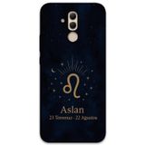 Gramaphone Huawei Mate 20 Lite Uyumlu Aslan Burcu Desenli Telefon Kılıfı + Ekran Koruyucu - 5772