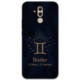 Gramaphone Huawei Mate 20 Lite Uyumlu İkizler Burcu Desenli Telefon Kılıfı + Ekran Koruyucu - 5770