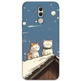 Gramaphone Huawei Mate 20 Lite Uyumlu Kedi Desenli Telefon Kılıfı + Ekran Koruyucu - 5780