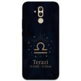 Gramaphone Huawei Mate 20 Lite Uyumlu Terazi Burcu Desenli Telefon Kılıfı + Ekran Koruyucu - 5774