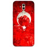 Gramaphone Huawei Mate 20 Lite Uyumlu Türk Bayrağı Desenli Telefon Kılıfı + Ekran Koruyucu - 5847