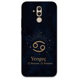Gramaphone Huawei Mate 20 Lite Uyumlu Yengeç Burcu Desenli Telefon Kılıfı + Ekran Koruyucu - 5771