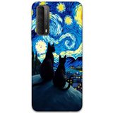 Gramaphone Huawei P Smart 2021 ile Uyumlu Kedi Desenli Telefon Kılıfı + Ekran Koruyucu - 5782