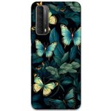 Gramaphone Huawei P Smart 2021 ile Uyumlu Kelebek Desenli Telefon Kılıfı + Ekran Koruyucu - 5791