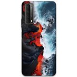 Gramaphone Huawei P Smart 2021 ile Uyumlu Mermer Desenli Telefon Kılıfı + Ekran Koruyucu - 5811