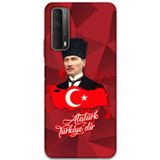 Gramaphone Huawei P Smart 2021 Uyumlu Atatürk Desenli Telefon Kılıfı + Ekran Koruyucu - 5851