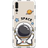 Gramaphone Huawei P20 Pro Uyumlu Astronot Desenli Telefon Kılıfı + Ekran Koruyucu - 5865