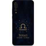 Gramaphone Huawei P20 Pro Uyumlu Terazi Burcu Desenli Telefon Kılıfı + Ekran Koruyucu - 5774