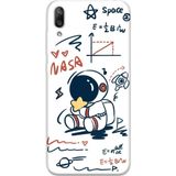 Gramaphone Huawei Y7 Prime 2019 Uyumlu Astronot Desenli Telefon Kılıfı + Ekran Koruyucu - 5858
