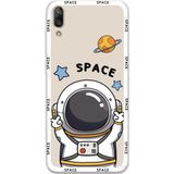 Gramaphone Huawei Y7 Prime 2019 Uyumlu Astronot Desenli Telefon Kılıfı + Ekran Koruyucu - 5865