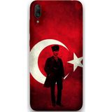 Gramaphone Huawei Y7 Prime 2019 Uyumlu Atatürk Desenli Telefon Kılıfı + Ekran Koruyucu - 5849