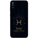 Gramaphone Huawei Y7 Prime 2019 Uyumlu Balık Burcu Desenli Telefon Kılıfı + Ekran Koruyucu - 5779