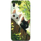 Gramaphone Huawei Y7 Prime 2019 Uyumlu Kedi Desenli Telefon Kılıfı + Ekran Koruyucu - 5785