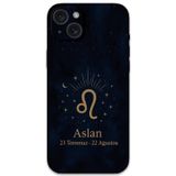 Gramaphone İphone 15 Plus Uyumlu Aslan Burcu Desenli Telefon Kılıfı + Ekran Koruyucu - 5772