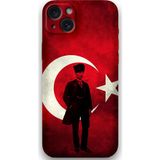Gramaphone İphone 15 Plus Uyumlu Atatürk Desenli Telefon Kılıfı + Ekran Koruyucu - 5849