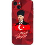 Gramaphone İphone 15 Plus Uyumlu Atatürk Desenli Telefon Kılıfı + Ekran Koruyucu - 5851