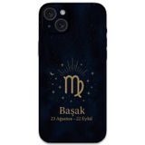 Gramaphone İphone 15 Plus Uyumlu Başak Burcu Desenli Telefon Kılıfı + Ekran Koruyucu - 5773