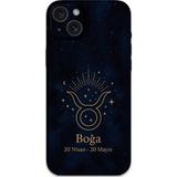 Gramaphone İphone 15 Plus Uyumlu Boğa Burcu Desenli Telefon Kılıfı + Ekran Koruyucu - 5769