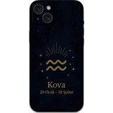 Gramaphone İphone 15 Plus Uyumlu Kova Burcu Desenli Telefon Kılıfı + Ekran Koruyucu - 5778