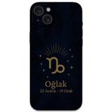 Gramaphone İphone 15 Plus Uyumlu Oğlak Burcu Desenli Telefon Kılıfı + Ekran Koruyucu - 5777