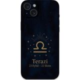 Gramaphone İphone 15 Plus Uyumlu Terazi Burcu Desenli Telefon Kılıfı + Ekran Koruyucu - 5774