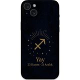 Gramaphone İphone 15 Plus Uyumlu Yay Burcu Desenli Telefon Kılıfı + Ekran Koruyucu - 5776