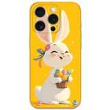 Gramaphone iPhone 15 Pro Max ile Uyumlu Tavşan Desenli Telefon Kılıfı + Ekran Koruyucu - 5807