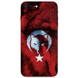 Gramaphone iPhone 8 Plus ile Uyumlu Türk Bayrağı Desenli Telefon Kılıfı + Ekran Koruyucu - 5856