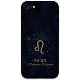 Gramaphone iPhone SE 2020 ile Uyumlu Aslan Burcu Desenli Telefon Kılıfı + Ekran Koruyucu - 5772