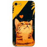 Gramaphone iPhone SE 2020 ile Uyumlu Kedi Desenli Telefon Kılıfı + Ekran Koruyucu - 5783
