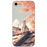 Gramaphone iPhone SE 2020 ile Uyumlu Kedi Desenli Telefon Kılıfı + Ekran Koruyucu - 5784