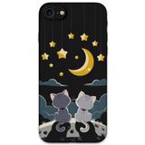 Gramaphone iPhone SE 2020 ile Uyumlu Kedi Desenli Telefon Kılıfı + Ekran Koruyucu - 5809