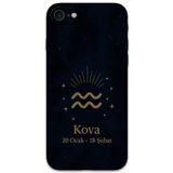 Gramaphone iPhone SE 2020 ile Uyumlu Kova Burcu Desenli Telefon Kılıfı + Ekran Koruyucu - 5778