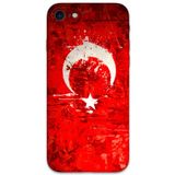 Gramaphone iPhone SE 2020 ile Uyumlu Türk Bayrağı Desenli Telefon Kılıfı + Ekran Koruyucu - 5847
